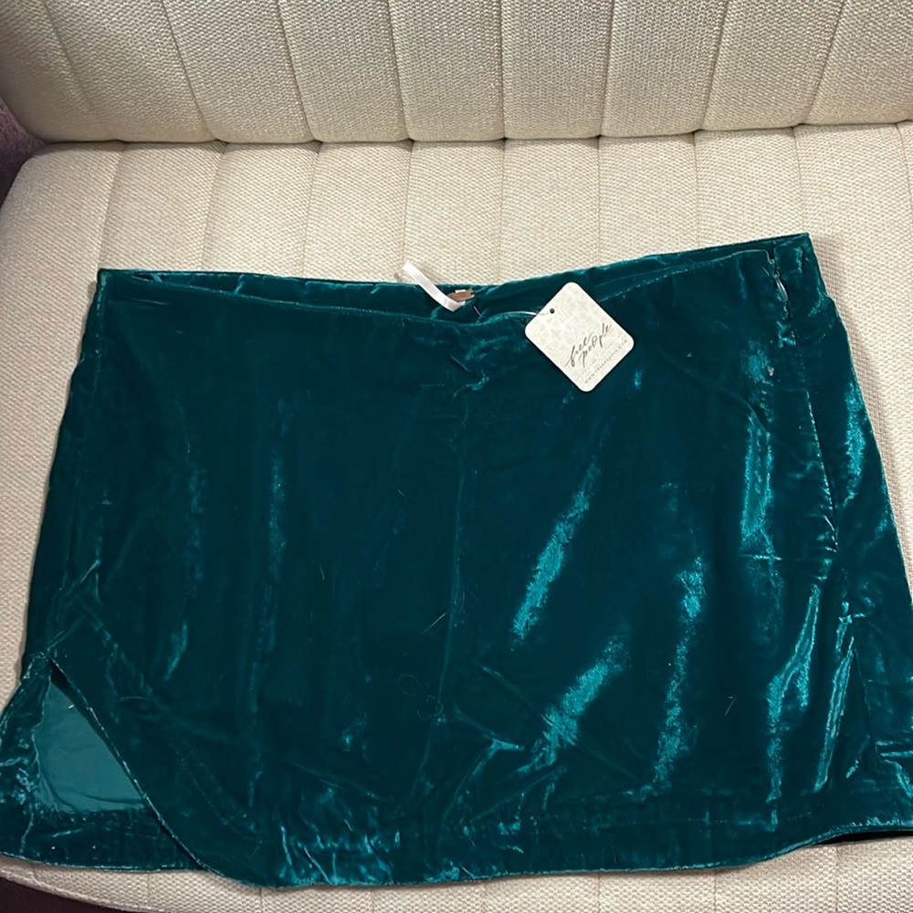 Side 10 free people teal mini skirt